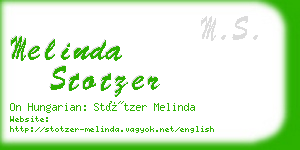 melinda stotzer business card